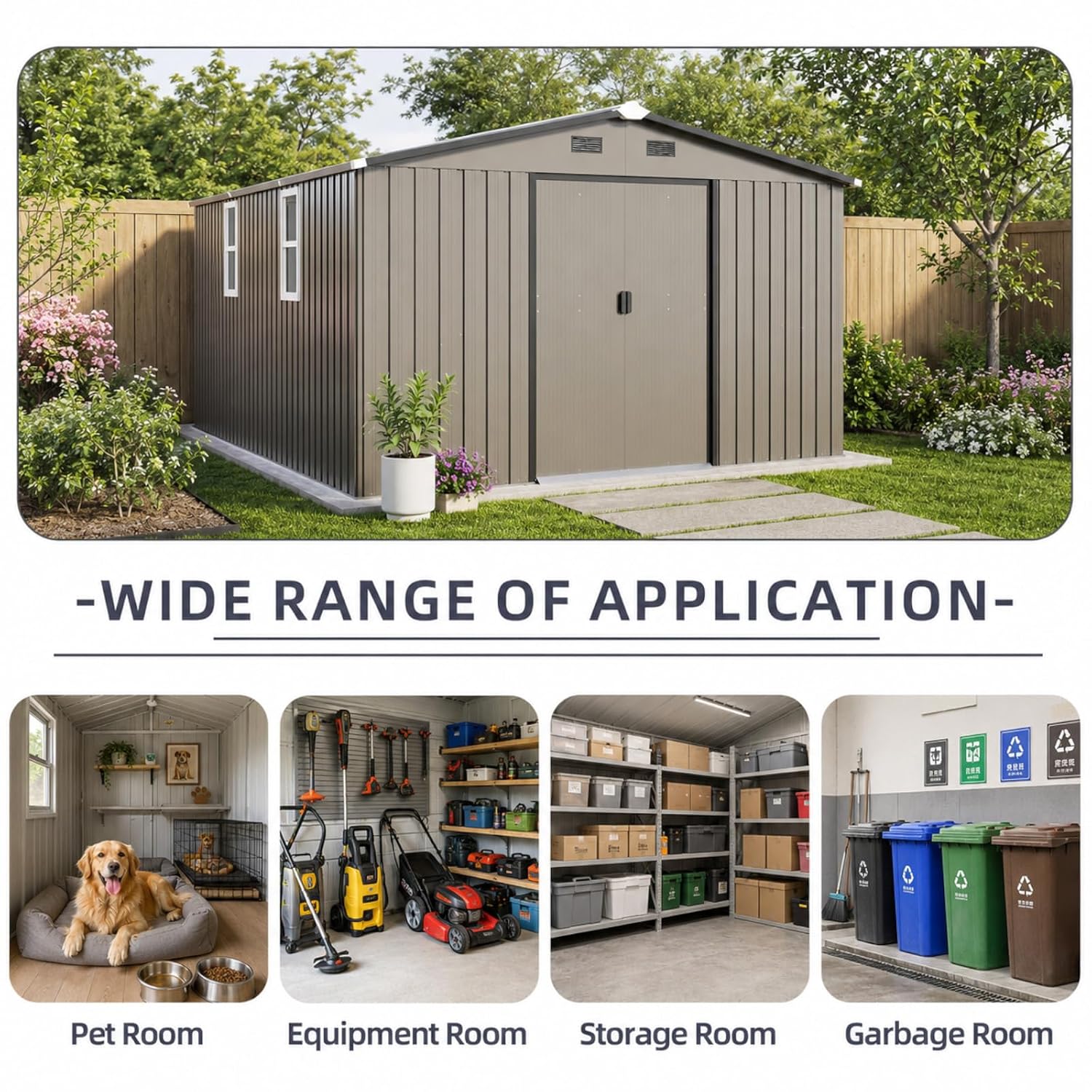 Metal Storage Shed 10x12FT Out - огляд і ціна Garden Tools