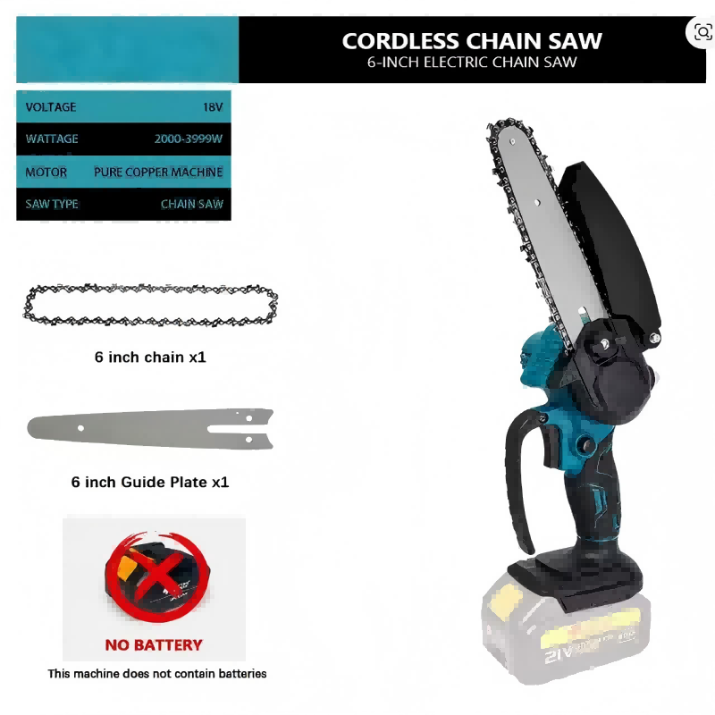 1700RPM 6 Inch Mini Li-Ion Ele - огляд і ціна Mini Electric Chainsaw 6 Inch