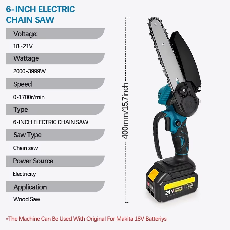 1700RPM 6 Inch Mini Li-Ion Ele - огляд і ціна Mini Electric Chainsaw 6 Inch