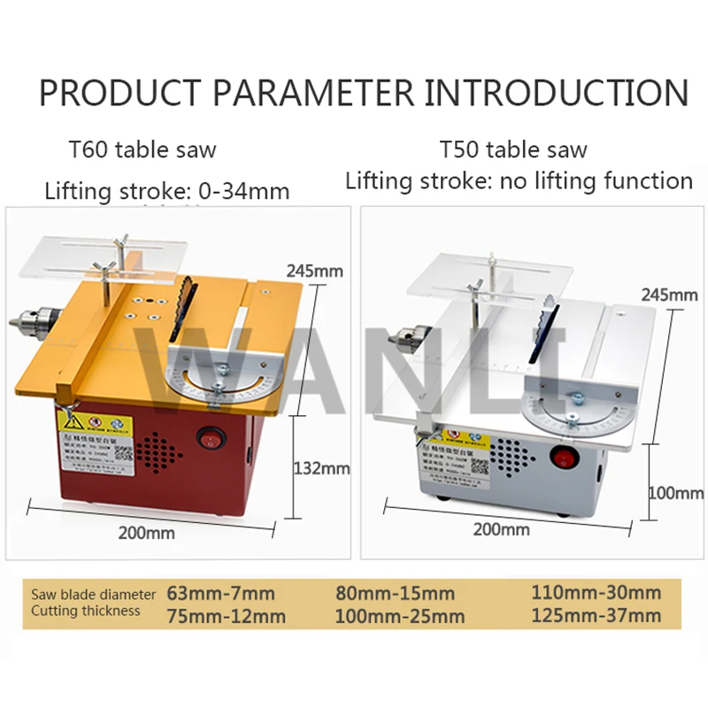 T50/T60 Mini DIY Small Cutting - огляд і ціна Mini Table Saw For Woodworking