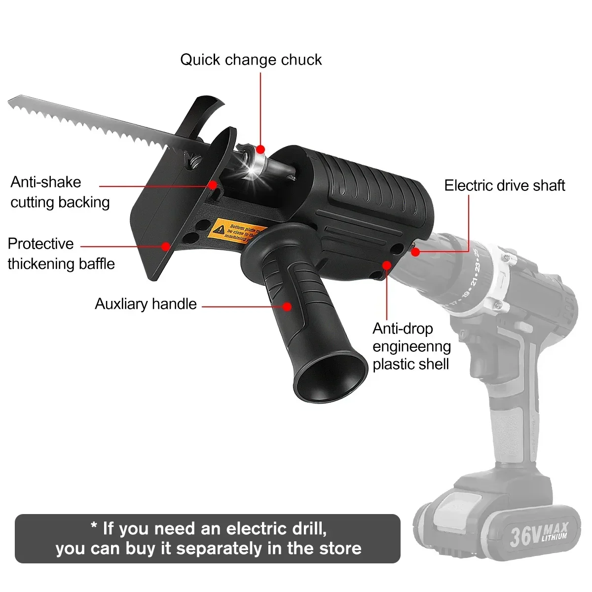 Portable Reciprocating Saw Ada - огляд і ціна Reciprocating Saw Attachment Drill