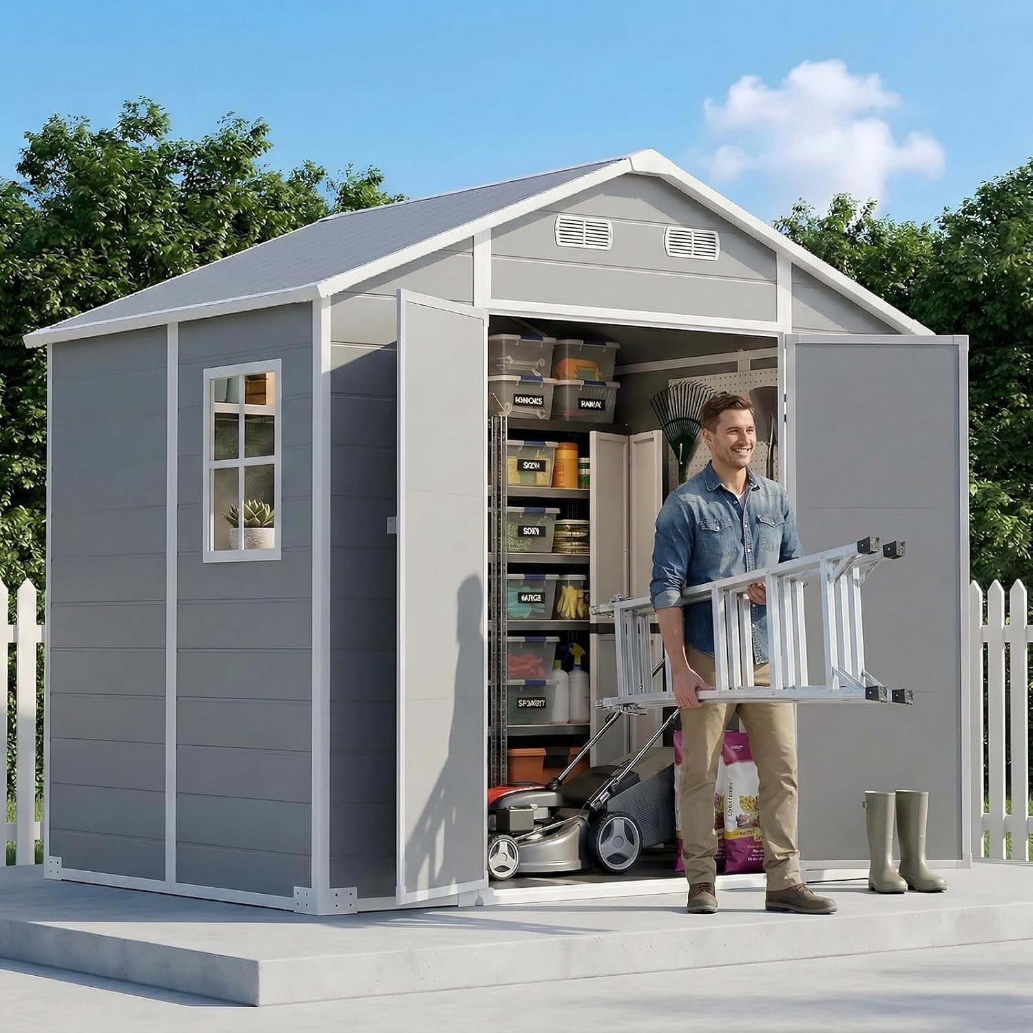 8x6 FT Outdoor Storage Shed wi - огляд і ціна Garden Tools