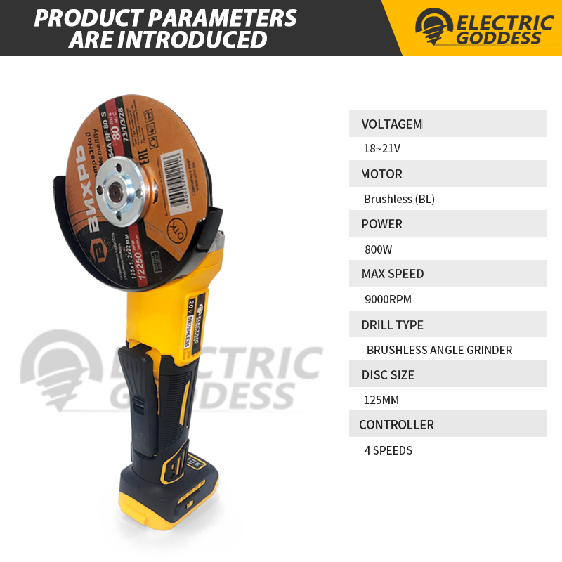 125mm Brushless Angle Grinder  - огляд і ціна Brushless Angle Grinder Battery Powered