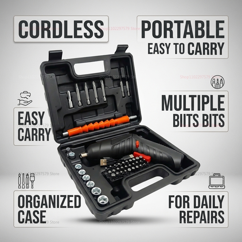 47Pcs Rechargeable Electric Sc - огляд і ціна Electric Screwdriver Rechargeable Usb