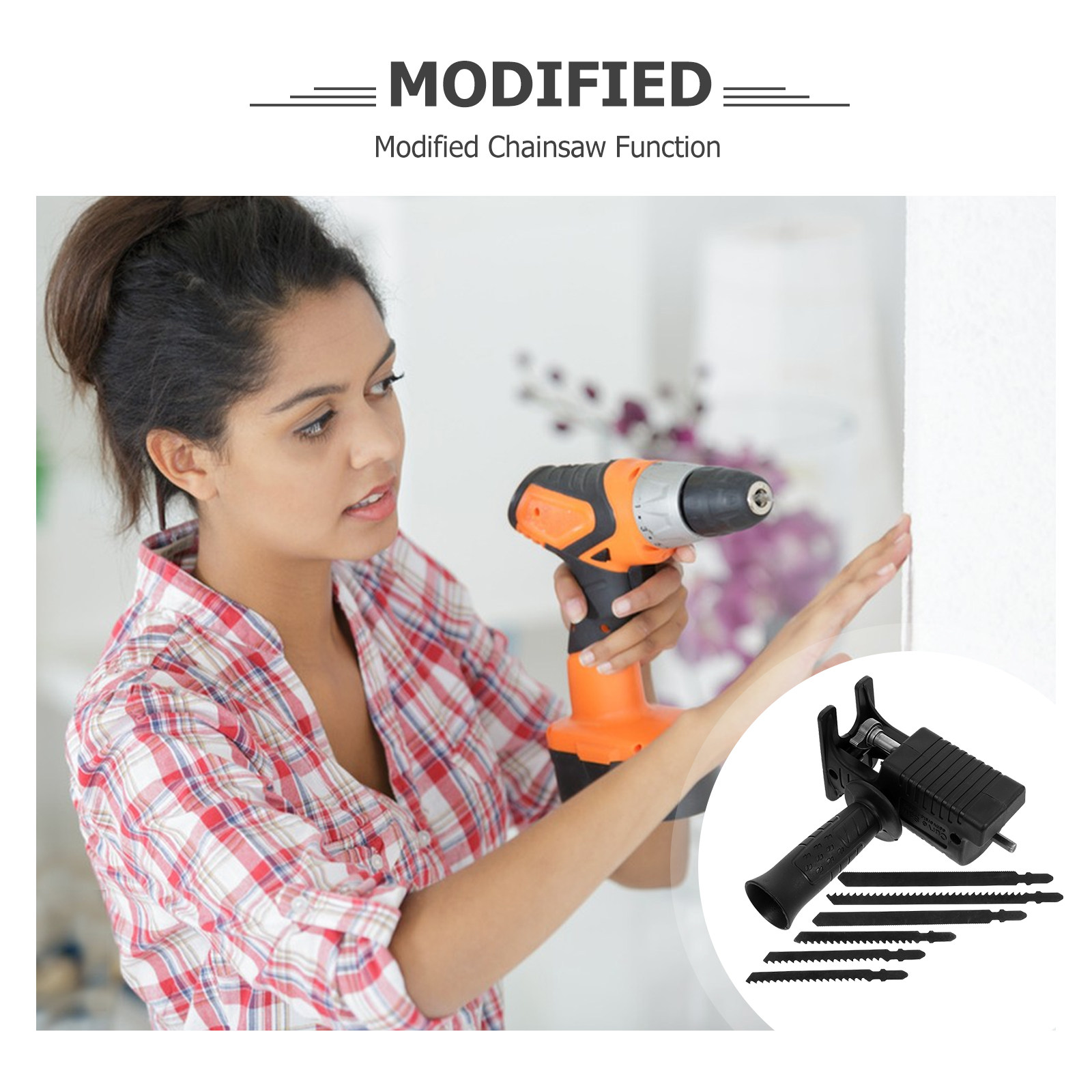 7 Piece Set Electric Drill Con - огляд і ціна Reciprocating Saw Attachment Drill