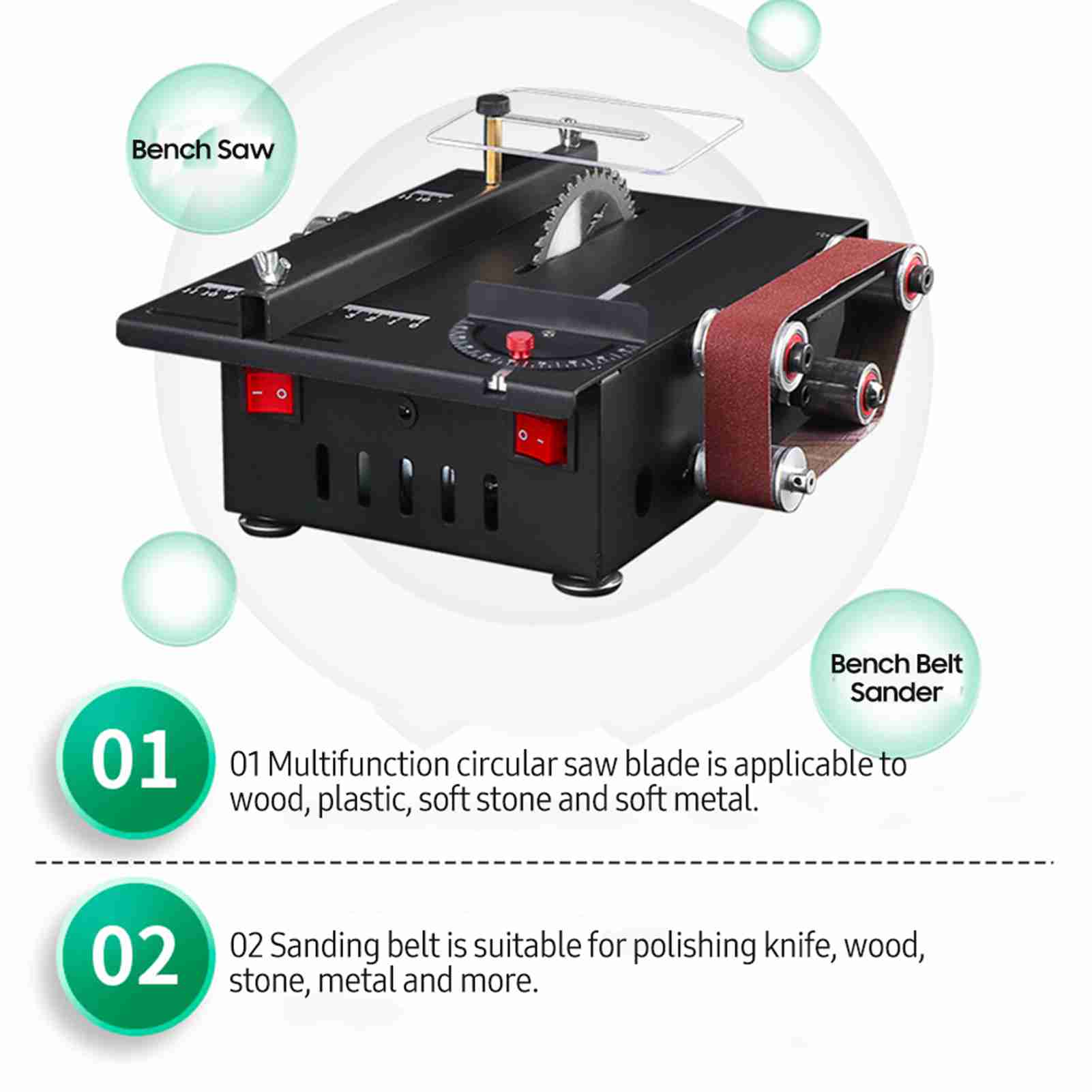 200W Mini Bench Saw and Belt S - огляд і ціна Mini Table Saw For Woodworking