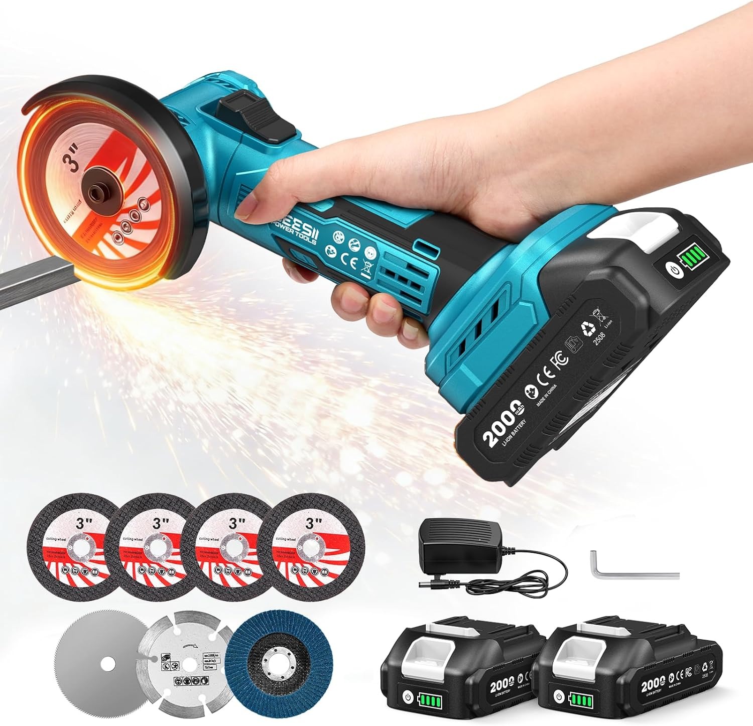 SEESII Cordless Mini Angle Gri - огляд і ціна Brushless Angle Grinder Battery Powered