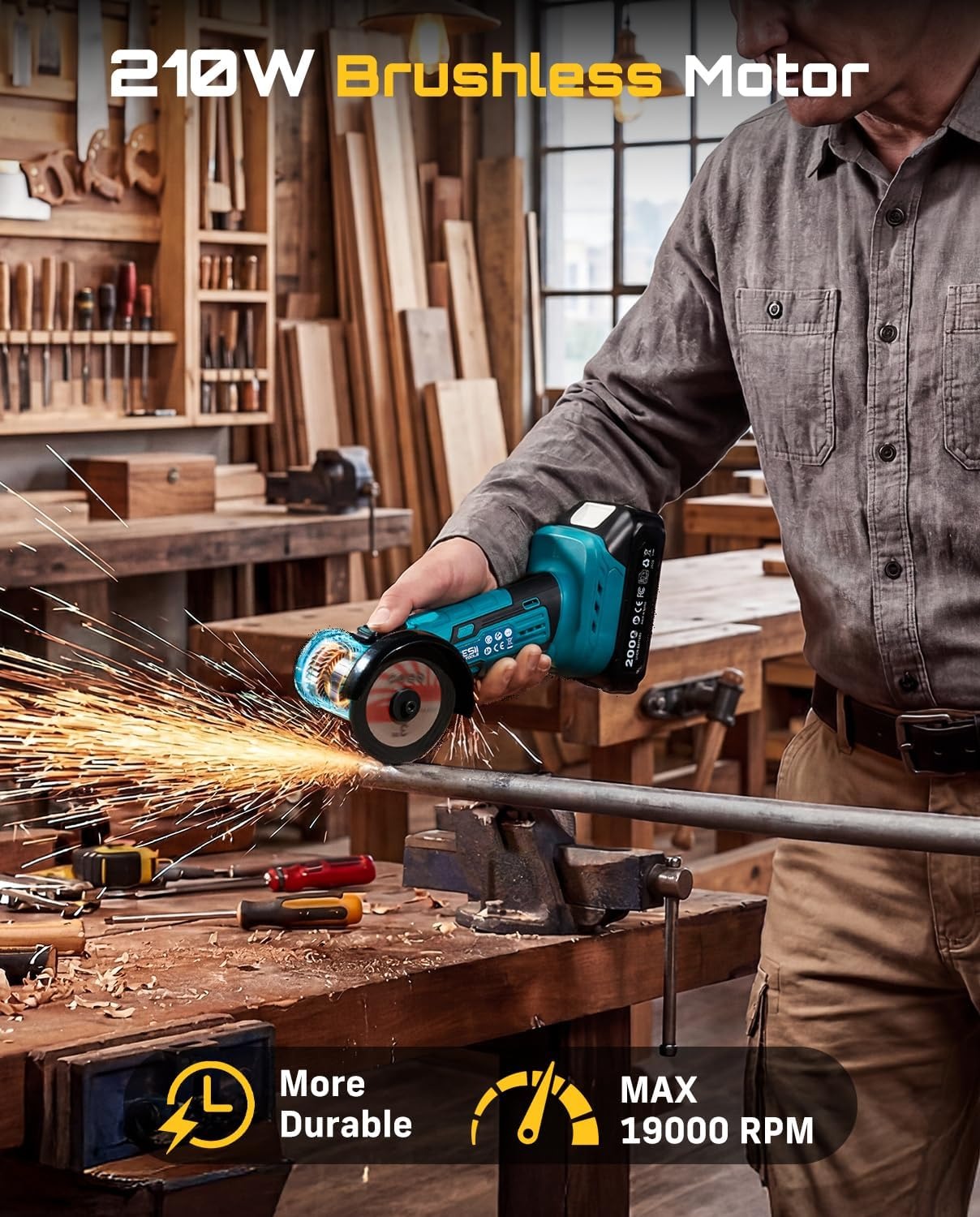 SEESII Cordless Mini Angle Gri - огляд і ціна Brushless Angle Grinder Battery Powered