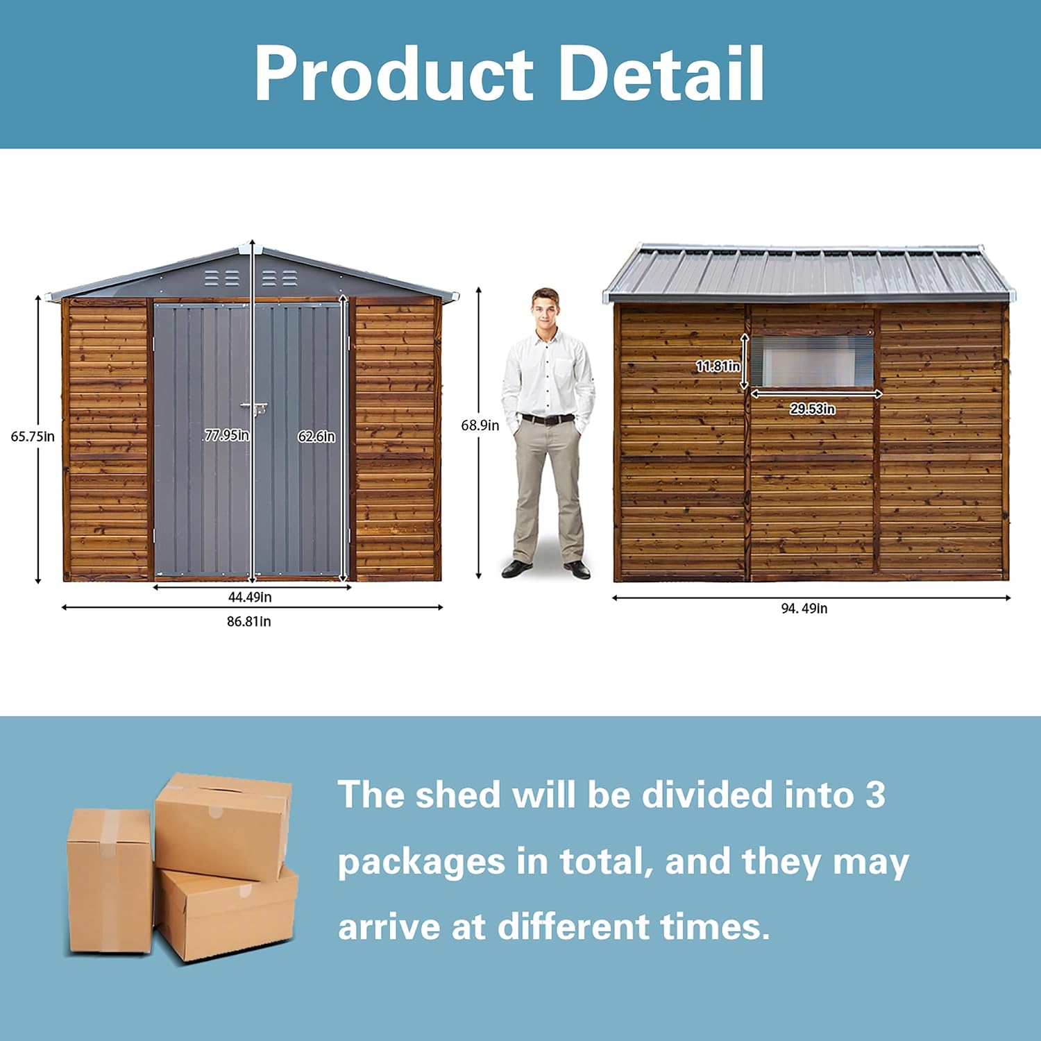 8x8 FT Outdoor Wood & Metal St - огляд і ціна Garden Tools