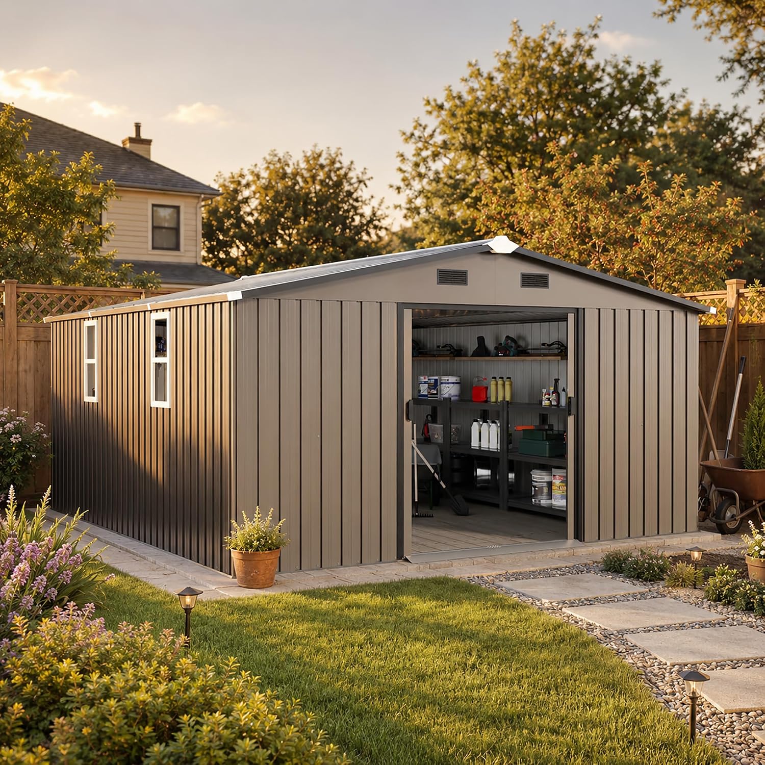 10x12 FT Outdoor Metal Storage - огляд і ціна Garden Tools