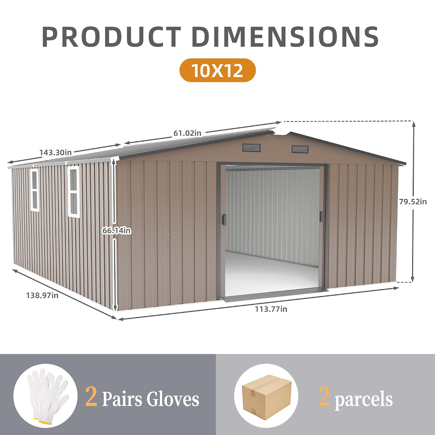 10x12 FT Outdoor Metal Storage - огляд і ціна Garden Tools