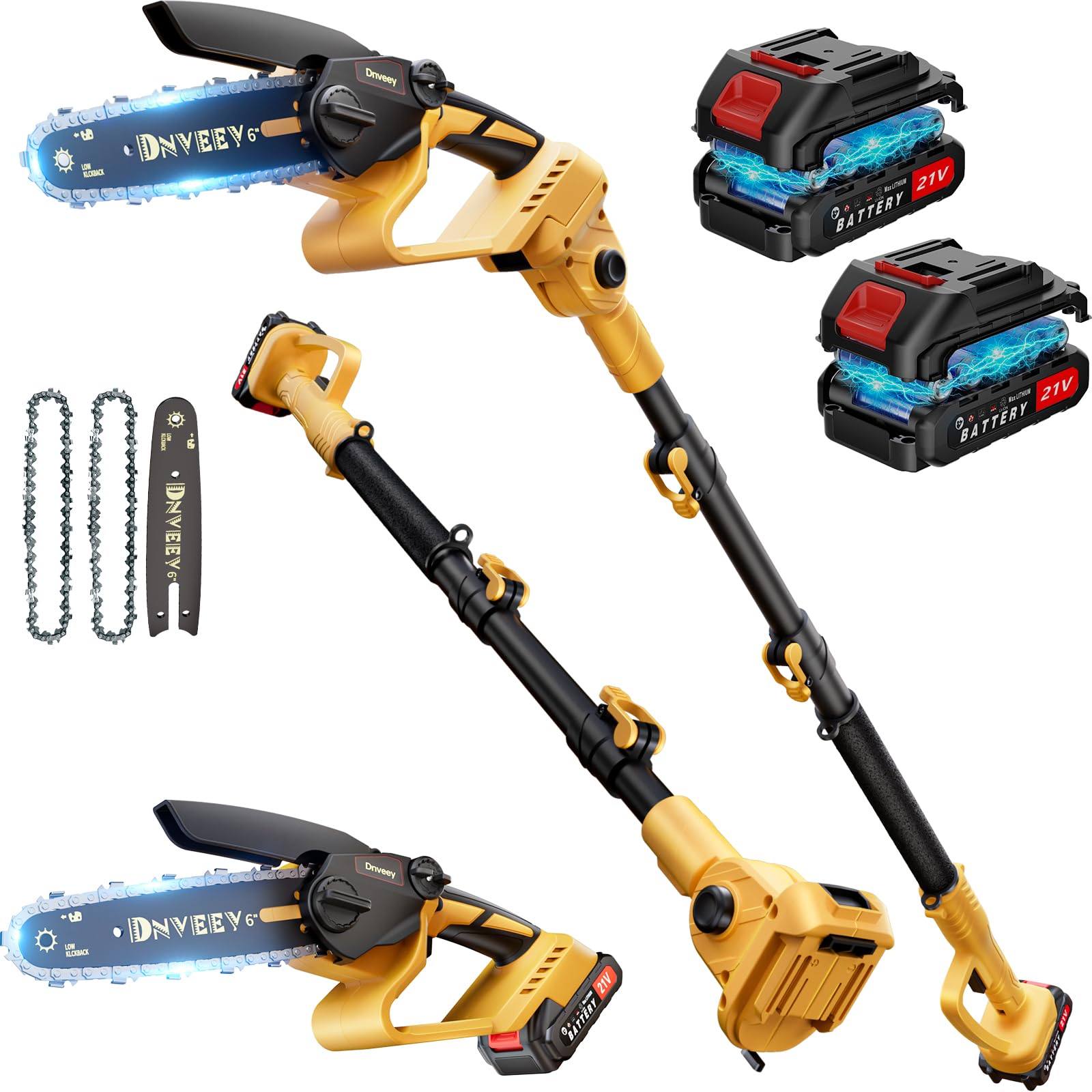 2-in-1 Cordless Pole Saw & 6-I - огляд і ціна Mini Electric Chainsaw 6 Inch