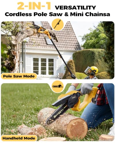 2-in-1 Cordless Pole Saw & 6-I - огляд і ціна Mini Electric Chainsaw 6 Inch