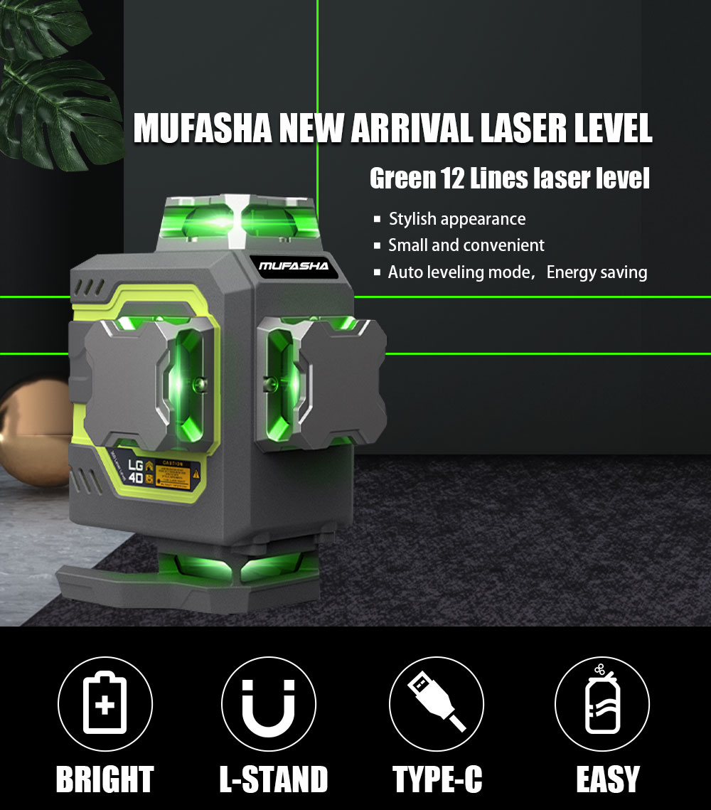 16 Line Laser Level 360 Self L - огляд і ціна Laser Level 16 Lines 4D Green