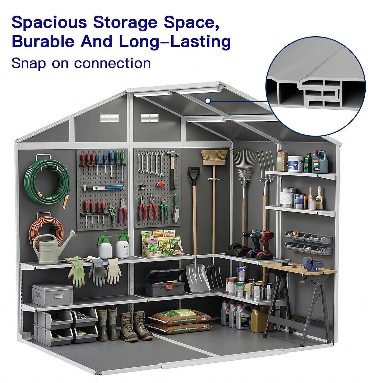 8×6 FT Outdoor Storage Shed wi - огляд і ціна Garden Tools