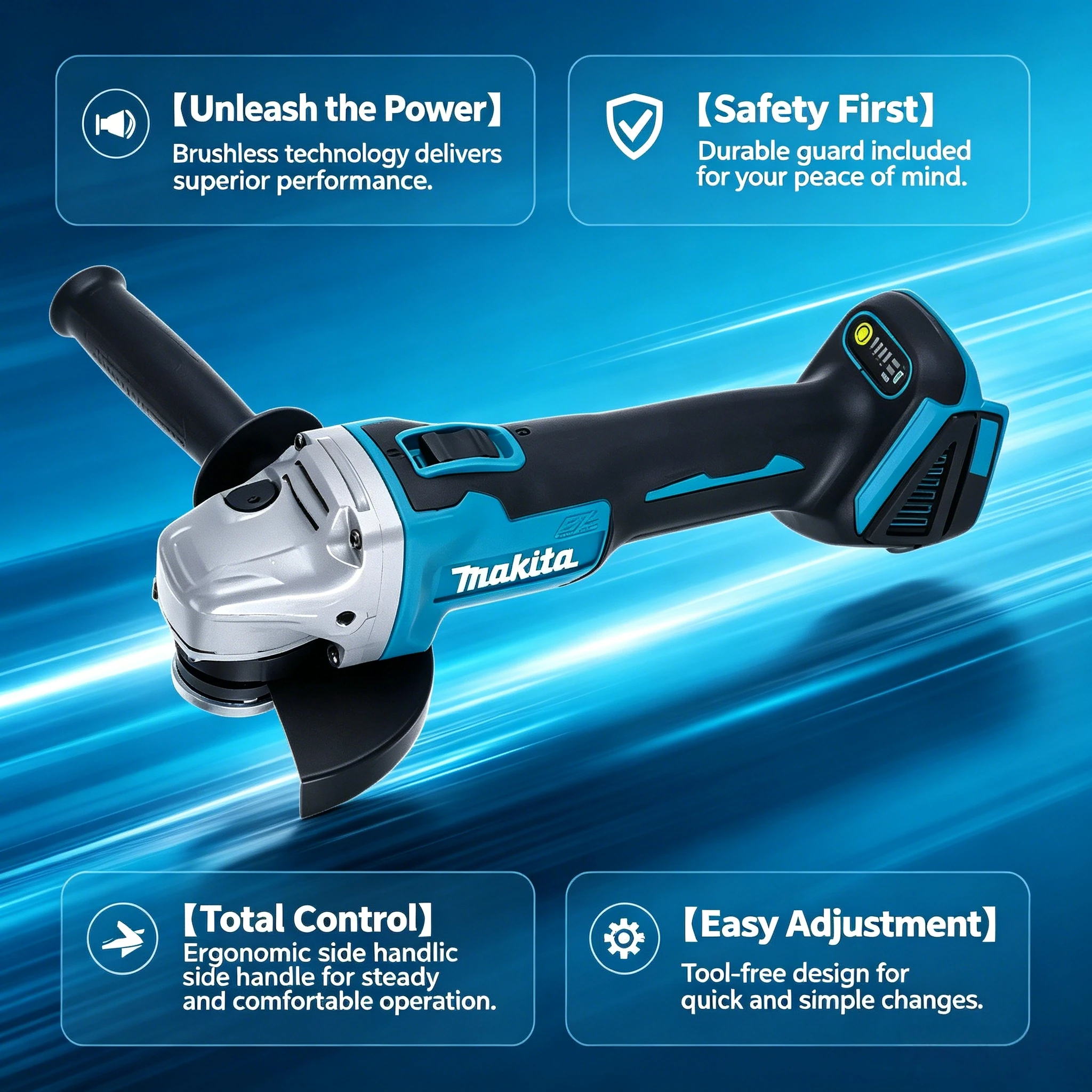 Makita DGA504 Brushless Angle  - огляд і ціна Brushless Angle Grinder Battery Powered