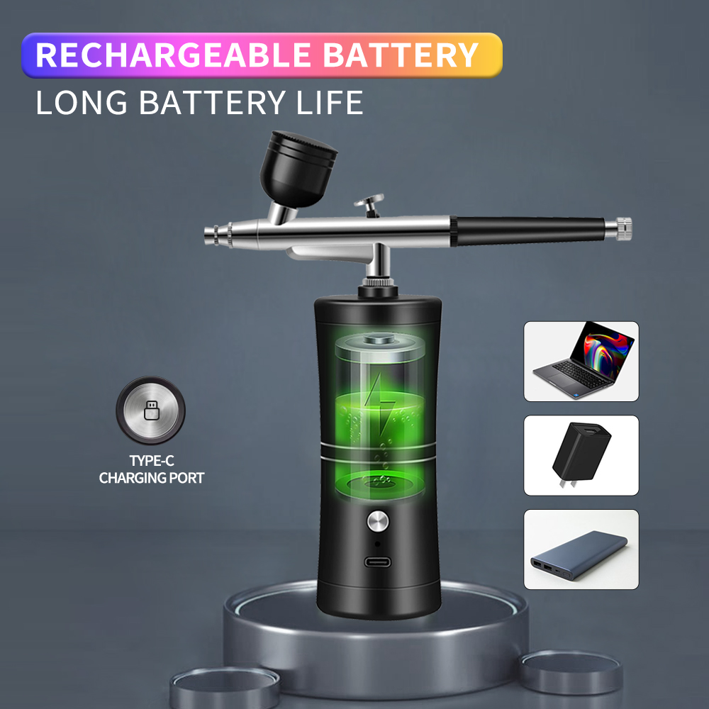 Portable Rechargeable Wireless - огляд і ціна Airbrush Kit With Mini Compressor