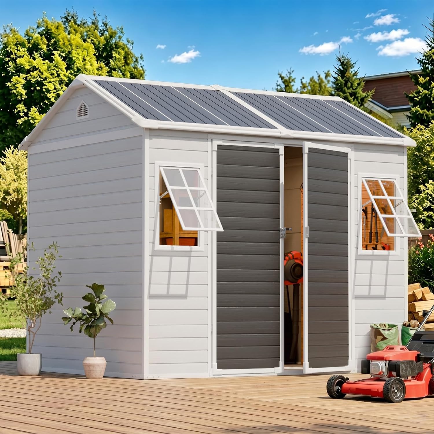 8x6 FT Resin Storage Shed with - огляд і ціна Garden Tools
