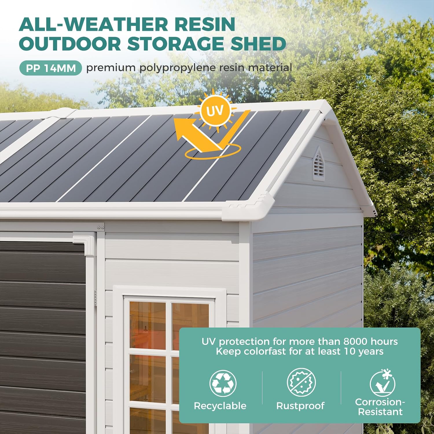 8x6 FT Resin Storage Shed with - огляд і ціна Garden Tools