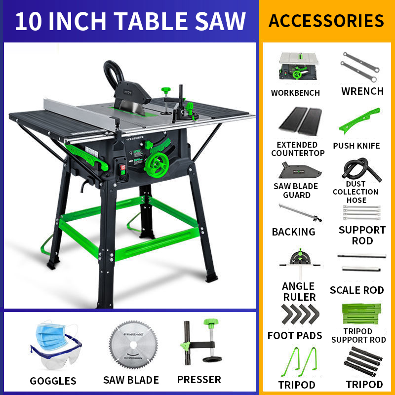 10 inches Table Saw 1800W High - огляд і ціна Mini Table Saw For Woodworking