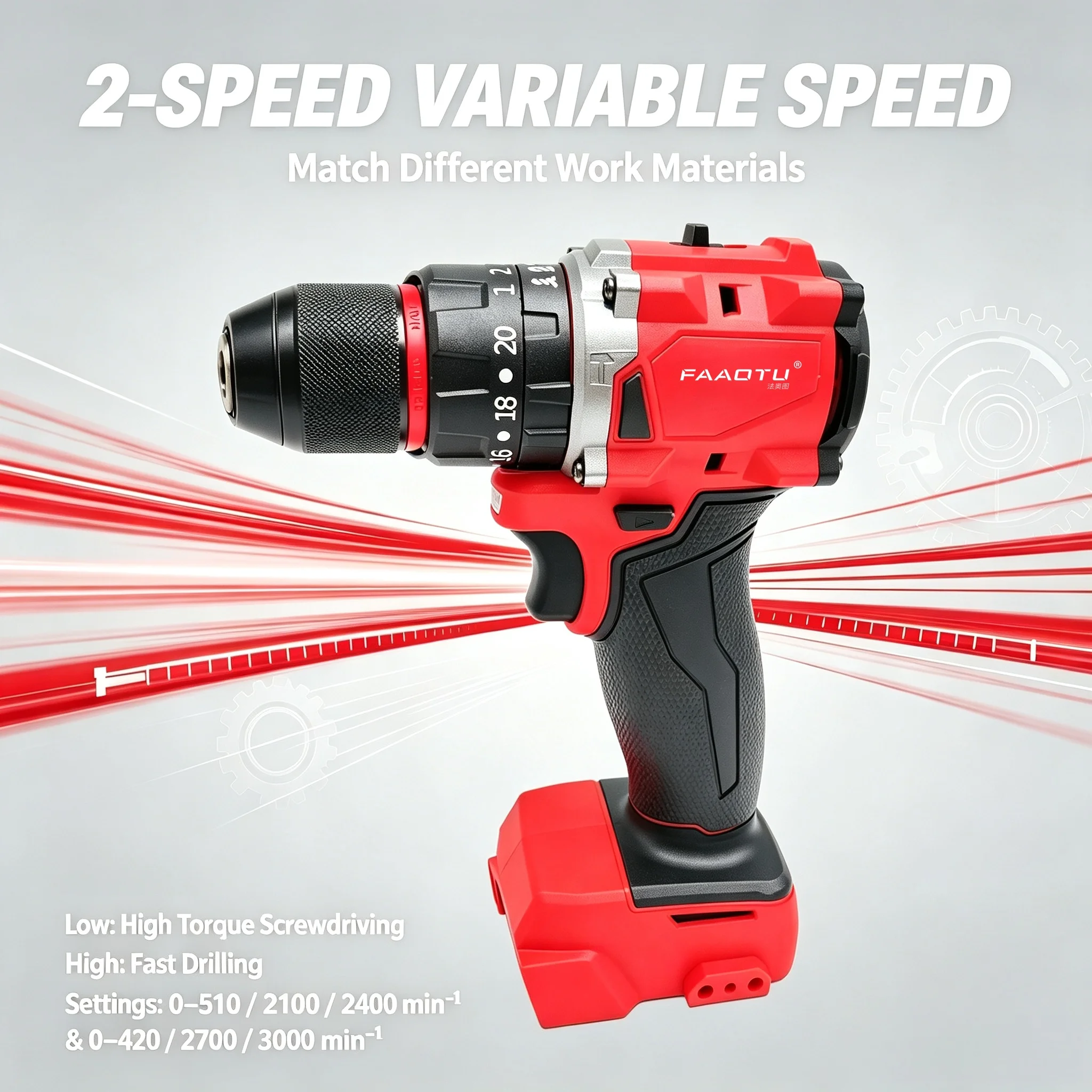 FAAOTU 18V Brushless Cordless  - огляд і ціна Brushless Cordless Electric Drill 18V