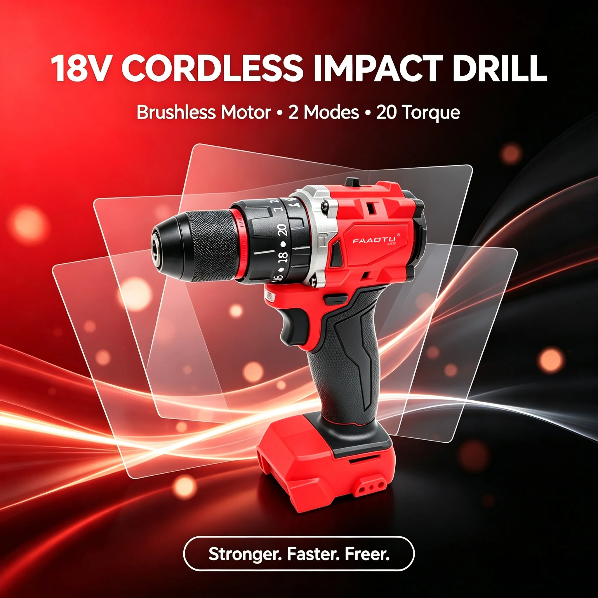 FAAOTU 18V Brushless Cordless  - огляд і ціна Brushless Cordless Electric Drill 18V