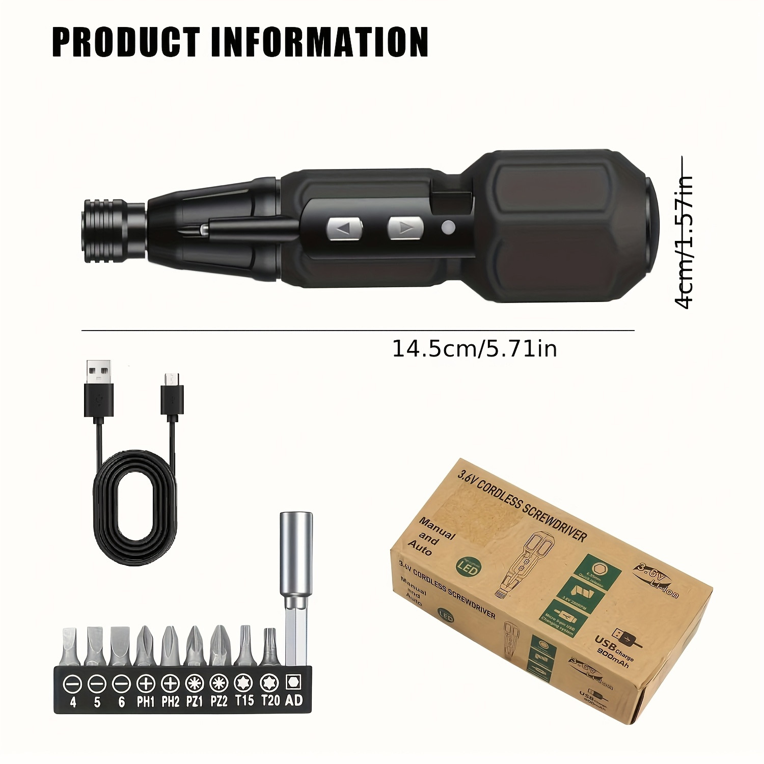 Electric Screwdriver Rechargea - огляд і ціна Electric Screwdriver Rechargeable Usb